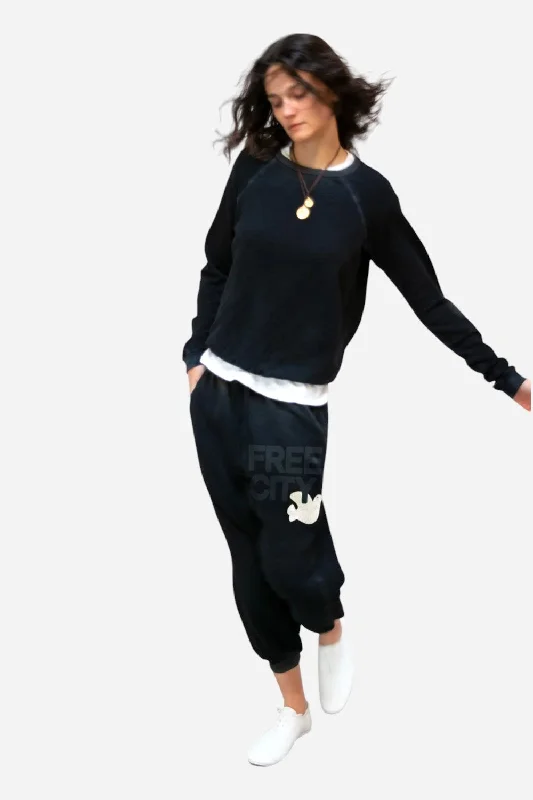 Affordable Women's Attire Free City Lucky Rabbits Sweatshirt in Superblack