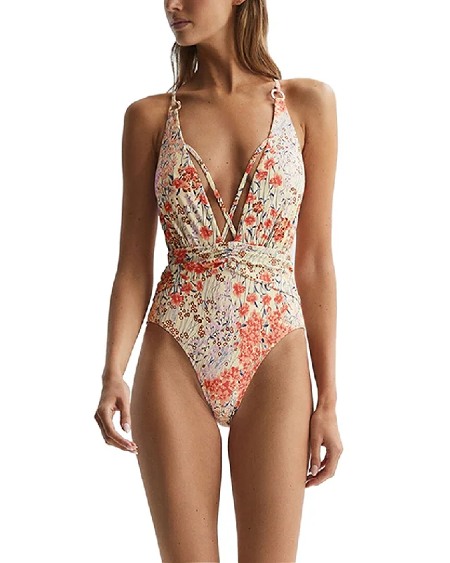 Charming Women's Outfit For Special Occasions Reiss Isla Floral Print Plunge Neck Swimsuit