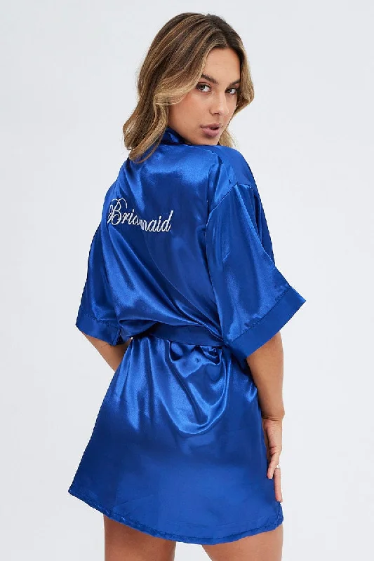 Luxury Women's Clothing Blue Bridesmaid Nightgown