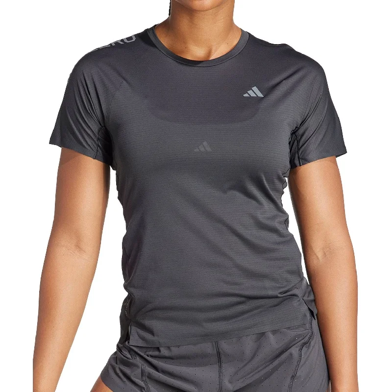 Comfortable Women's Attire adidas Adizero Short Sleeve Womens Running Top - Black