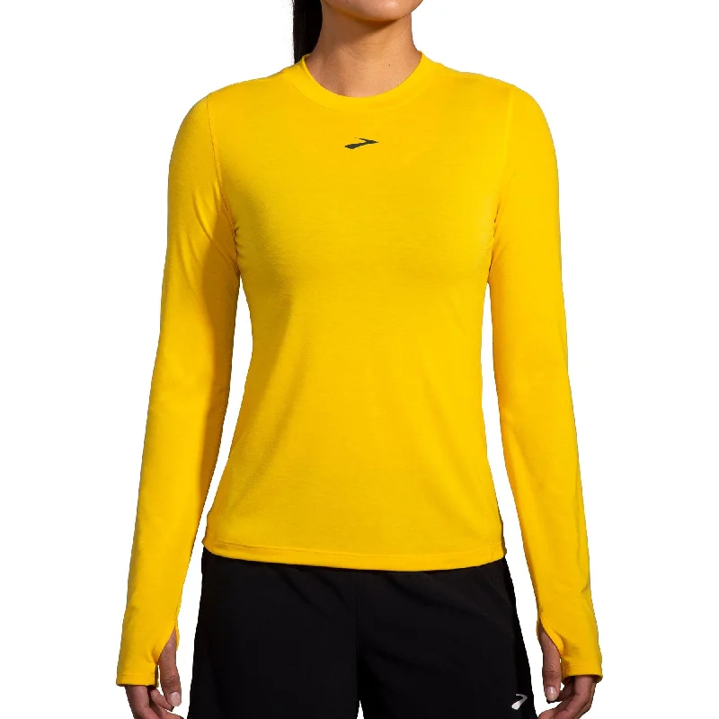 Comfortable Women's Clothing Brooks High Point Long Sleeve Womens Running Top - Yellow