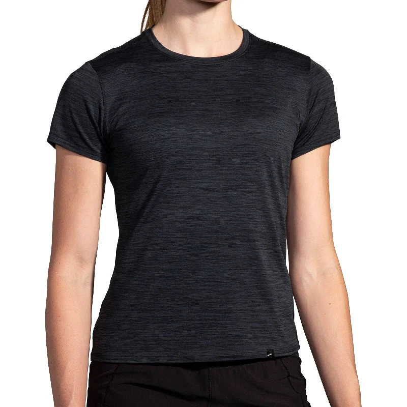 Women's Occasion Wear Clothes Brooks Luxe Short Sleeve Womens Running Top - Black