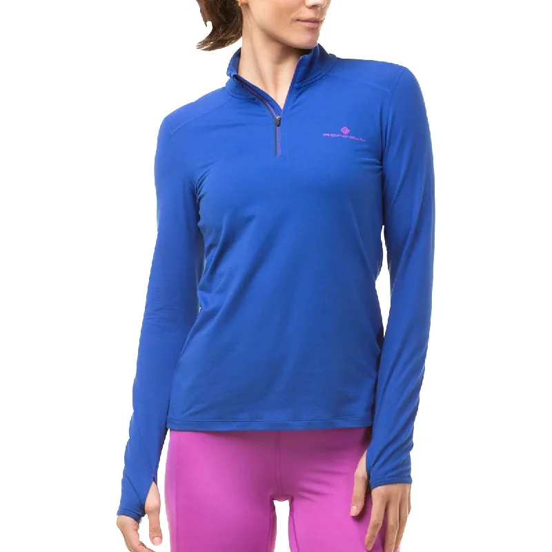 Vintage-Inspired Garments Ronhill Core Thermal Half Zip Long Sleeve Womens Running Top - Blue