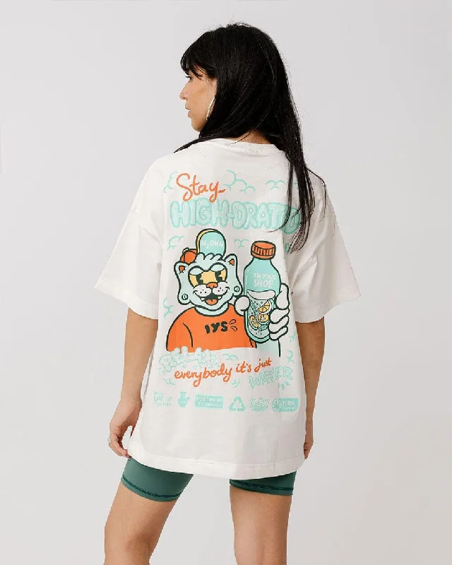 Women's Work Outfit Stay Highdrated Printed Oversized Tee