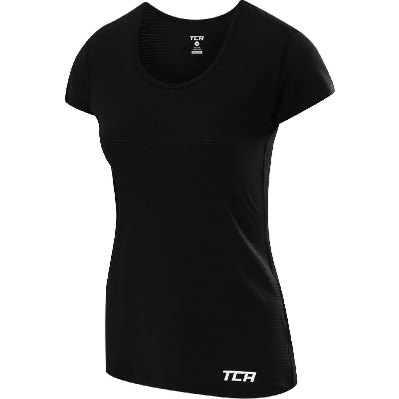 Timeless Women's Outfit TCA Air Scoop Neck Short Sleeve Womens Training Top - Black