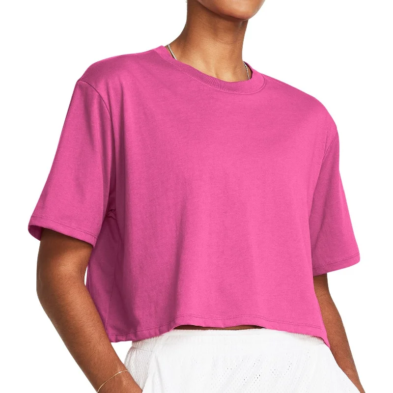 Women's Weekend Outfit Under Armour Campus Boxy Crop Short Sleeve Womens Training Top - Pink