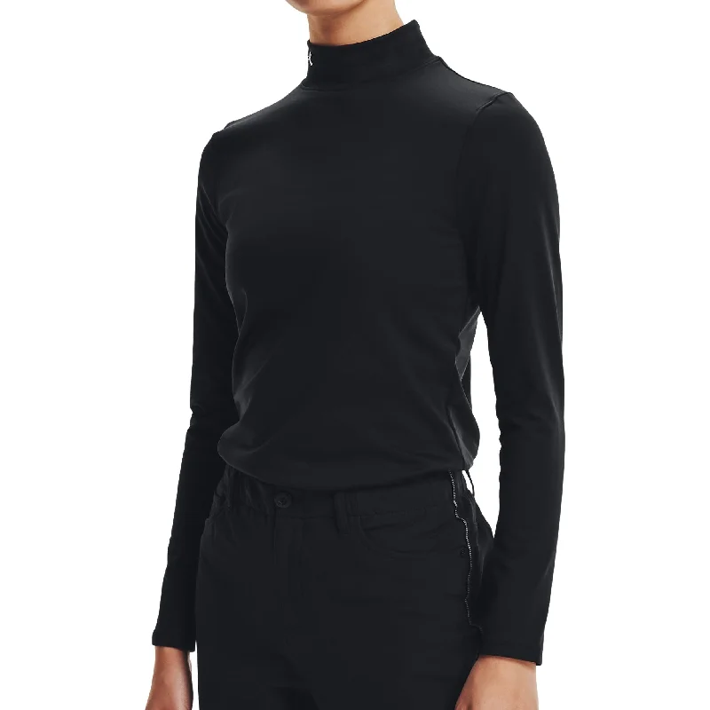 Women's Casual Clothing For Lounging Under Armour ColdGear Infrared Storm Mock Neck Long Sleeve Women Golf Top - Black