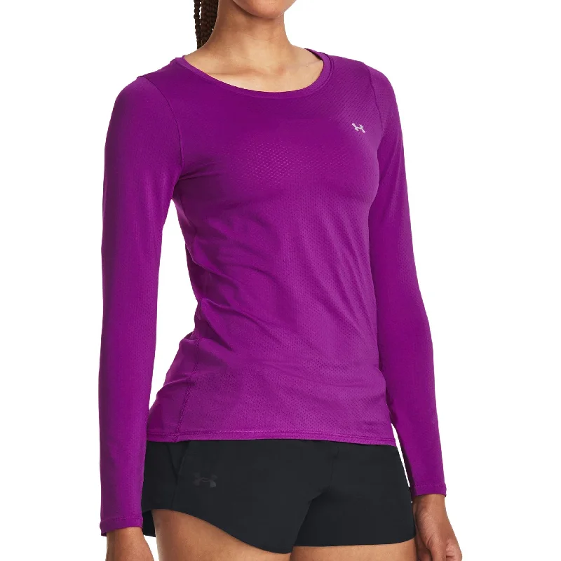 Comfortable Women's Clothes Under Armour HeatGear Long Sleeve Womens Training Top - Purple