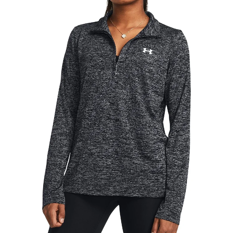 Women's Holiday Clothing Under Armour Tech Twist Half Zip Long Sleeve Womens Training Top - Black