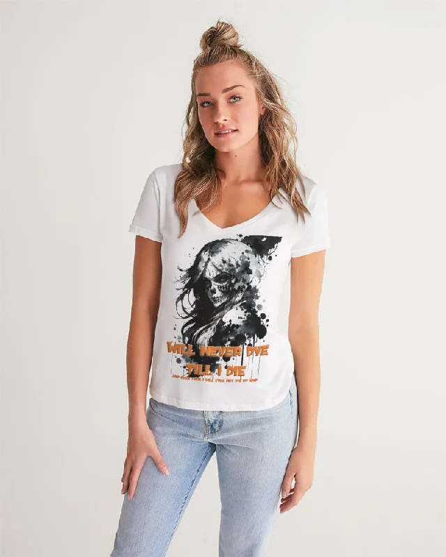 Affordable Women's Apparel Will not dye till I die Women's V-Neck Tee