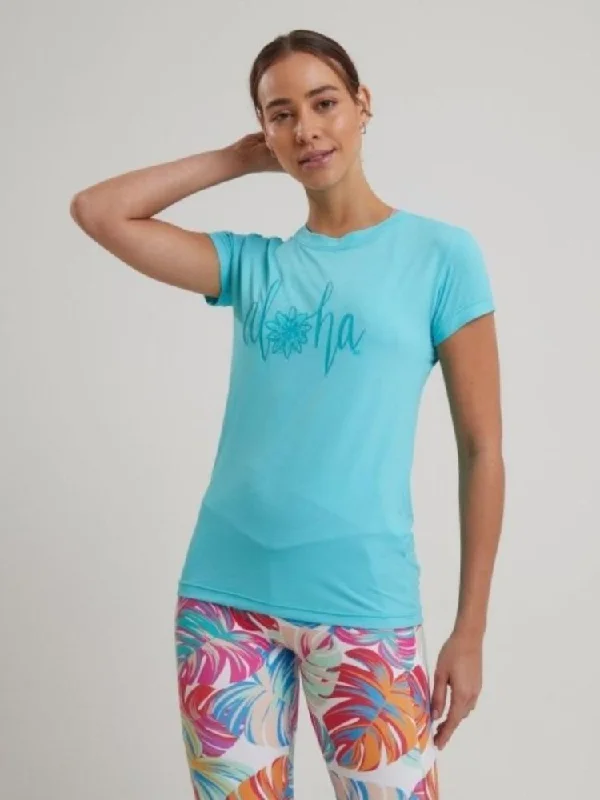 Women's Trendy Garments Women's Dri-Fit T-Shirt ALOHA Graphic - OCEAN BLUE