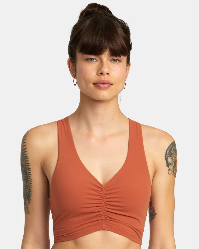 Women's Clothes For Work Events Earth Mid Support Bra - Terracotta