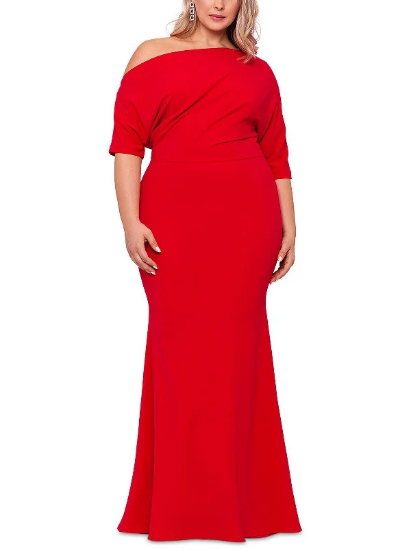 Women's Clothes And Garments Plus Womens Off-The-Shoulder Maxi Evening Dress