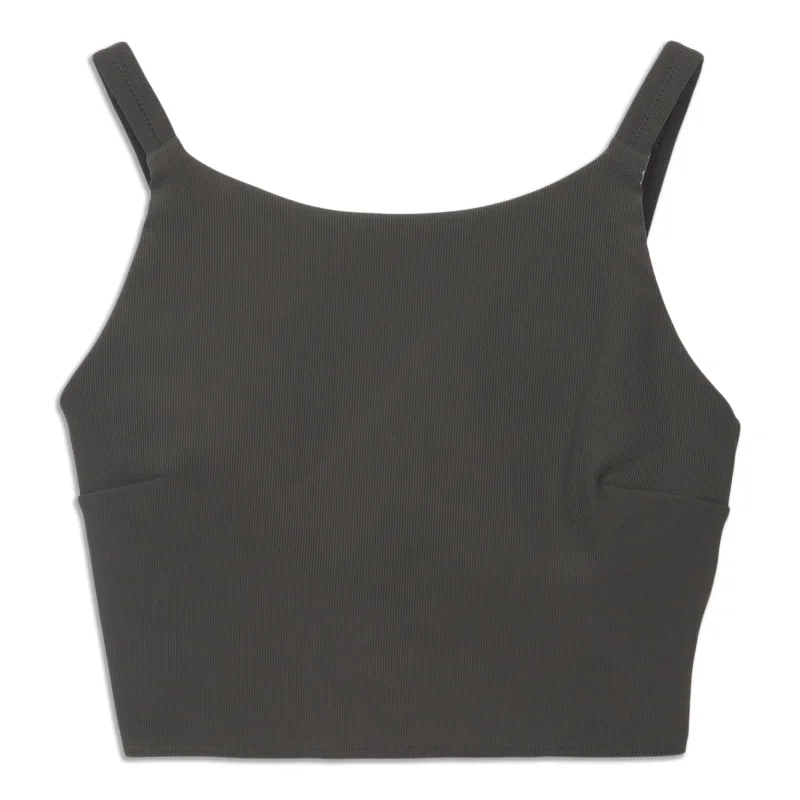 Women's Holiday Apparel Ribbed Back-Twist Yoga Bra - Resale