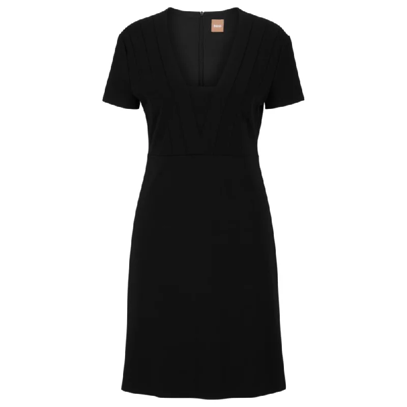 Affordable Women's Clothes Slim-fit short-sleeved dress with seam details