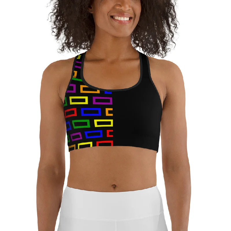 Women's Outdoor Activity Garments Sports bra Colorful Split Blocks