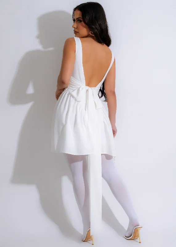 Women's Fashion-Forward Apparel Sweetest Scent Mini Dress White