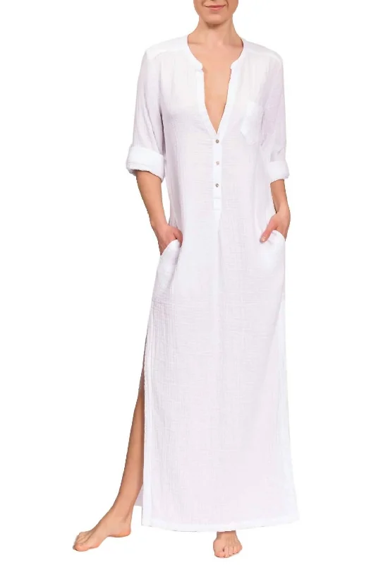 Women's Formal Event Clothing Tracey Caftan In White