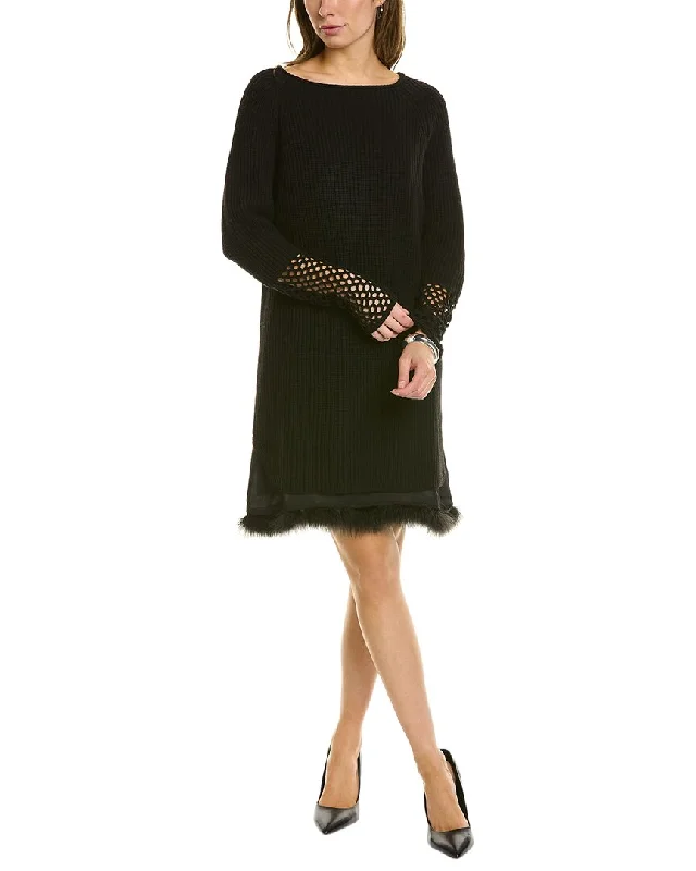 Women's Transitional Garments TWINSET Layered Wool & Cashmere-Blend Sweaterdress