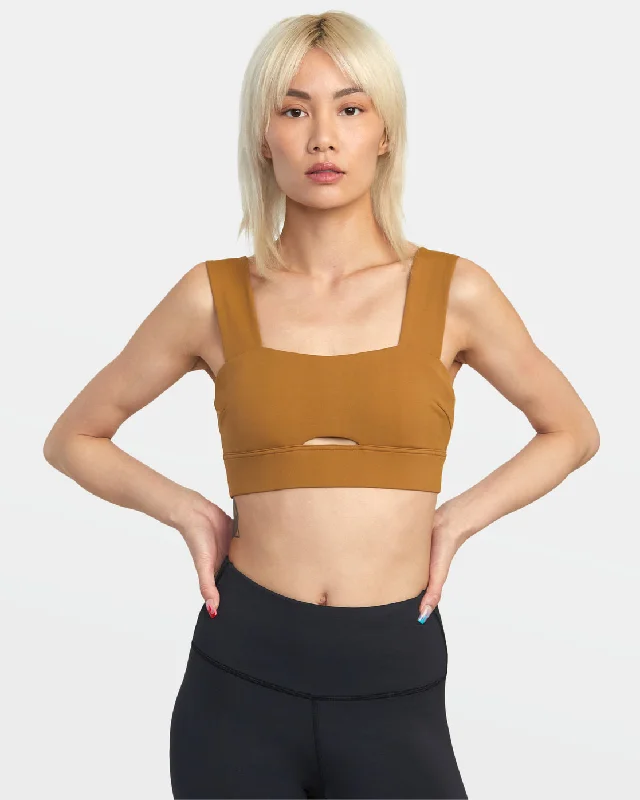 Women's Trendy Clothing Wide Strap Sports Bra - Tobacco