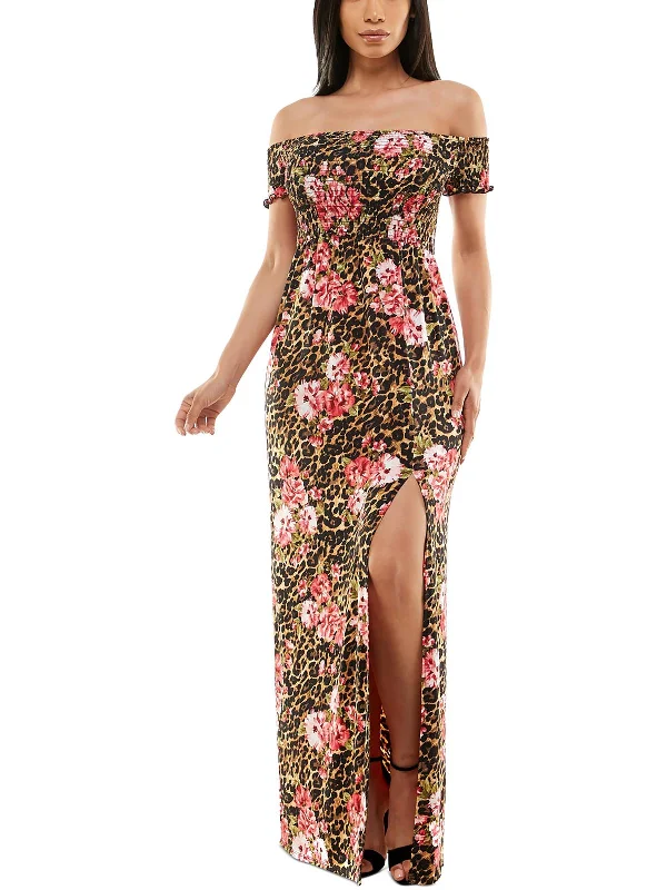 Women's Classic Outfit Womens Knit Smocked Maxi Dress