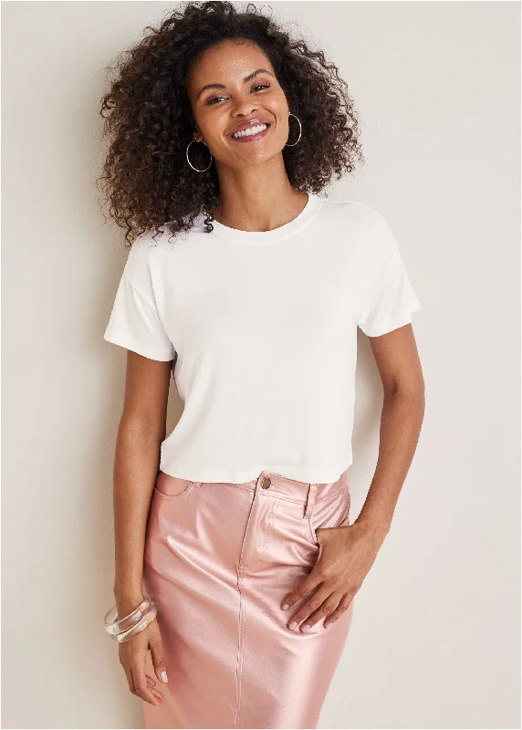 Women's Wedding Apparel Crew Neck Tee - Off White