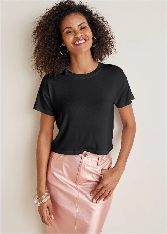 Women's Sports Apparel Crew Neck Tee - Black